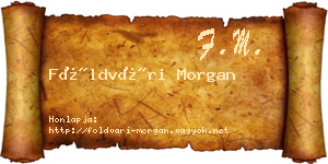 Földvári Morgan névjegykártya